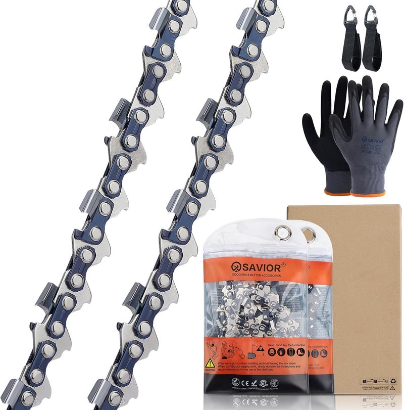 Savior 2Pack 18 Inch Chainsaw Chain L74 .063" Gauge .325" Pitch for Stihl MS271 MS290 MS291 MS261 MS260 MS310 026 028 029 024 031 3689 005 0074 Replacement 26 RM3 74, 22BPX074G - Image 1